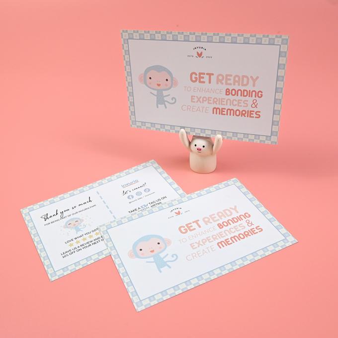 Paper Board Custom Gold Foil Logo Roze Business Postcard Groetekaart voor kleine bedrijven 4