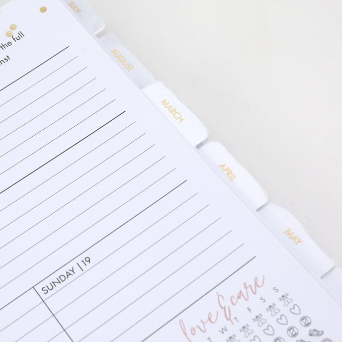 2024 Persoonlijk afdrukken Weekplanner met gelamineerde verdelers en goudversterkte hoeken 4