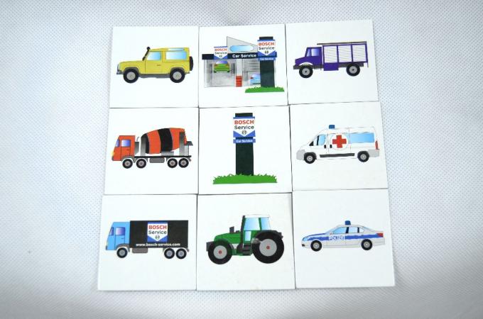 Op maat gemaakte ontwerpen Transportwagens Educatieve Memo Spelkaarten voor jongeren en kinderen op maat 1