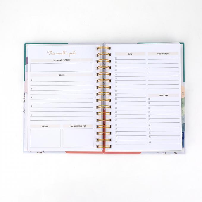 Op maat gedrukte notitieboekplanner A5 Dag-maandplanner Hard Cover Verschillende grootte 4