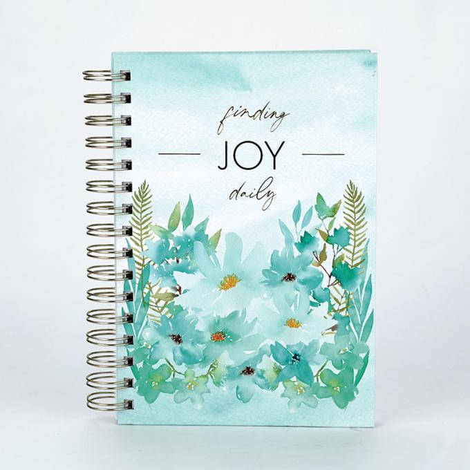 Bloemendruk Goudfolie Hardcover Spiral Planner Voor Maandelijkse Weeklijkse Dagboek 3