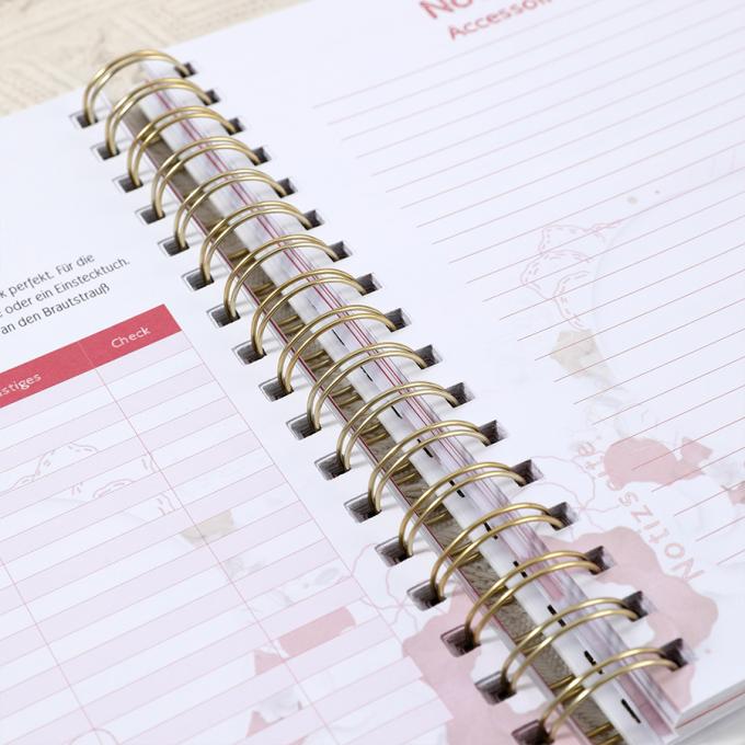 Goud folie spiraal bruiloft planner voor A5 bloemen bruiloft gastenboek organisator 10