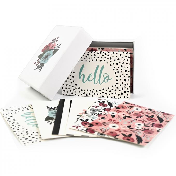 Op maat gedrukte Flora Dankkaartjes met doos UV en Offset Printing Film Laminatie 4