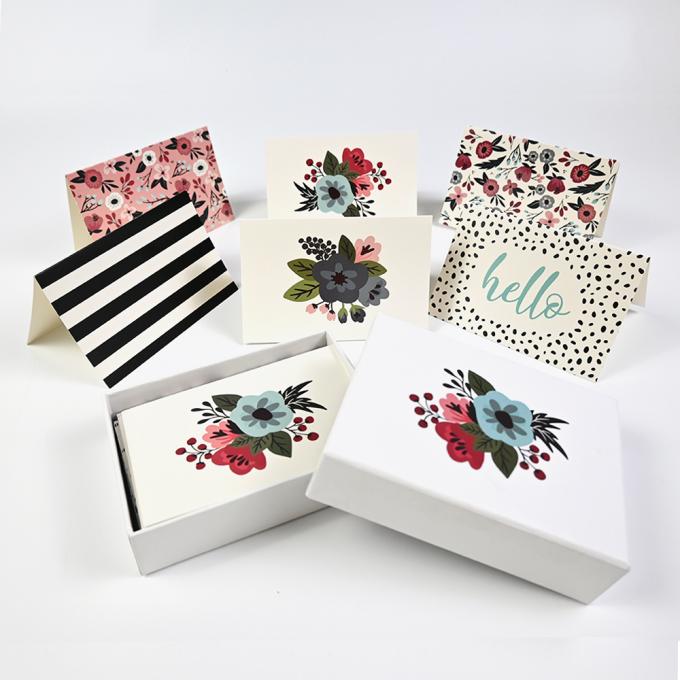 Op maat gedrukte Flora Dankkaartjes met doos UV en Offset Printing Film Laminatie 3