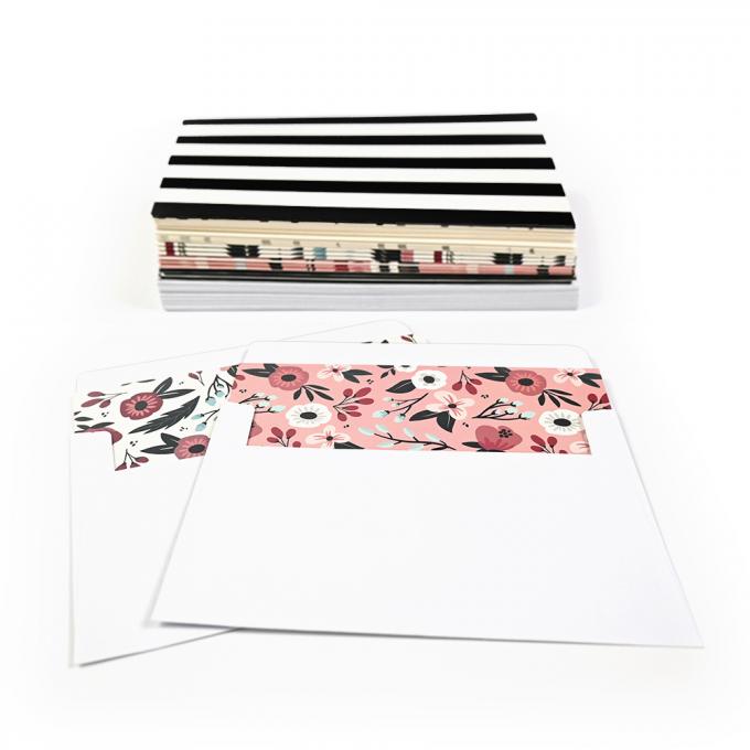 Op maat gedrukte Flora Dankkaartjes met doos UV en Offset Printing Film Laminatie 6