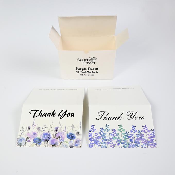 Custom 6 Ontwerp van verschillende bloemen gedrukte papieren kaart met enveloppen en doos 7