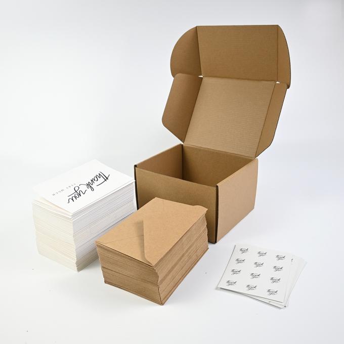 Kleine bedrijven Bedankkaarten met bruine kraftpapieren enveloppen en stickers 3