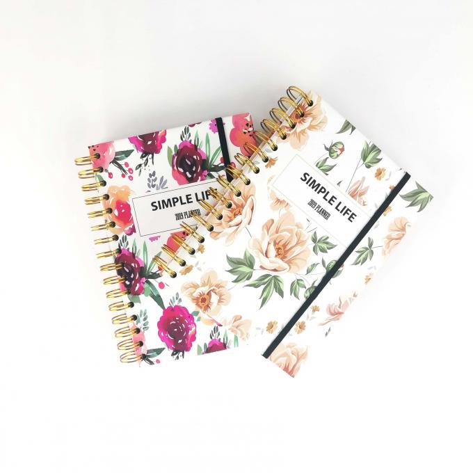 Custom Floral A5 Offset Paper Composition Spiral Notebook met 40-80 binnenste pagina's 3