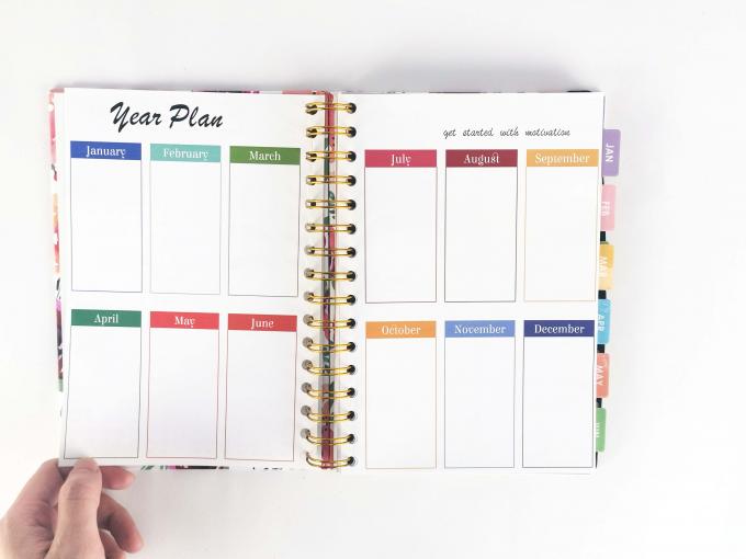 Custom Floral A5 Offset Paper Composition Spiral Notebook met 40-80 binnenste pagina's 4