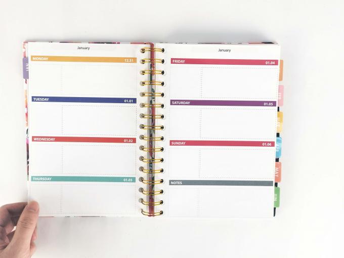 Custom Floral A5 Offset Paper Composition Spiral Notebook met 40-80 binnenste pagina's 5