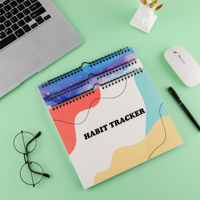 Papieren hoes Ongedateerde Doelagenda Dagelijkse Maandelijkse Jaarlijkse Spiraal Journal Planner Gewoonte Tracker 3