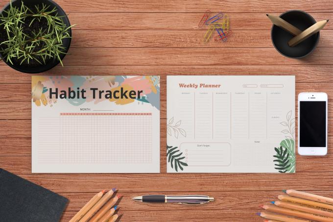 Papieren hoes Ongedateerde Doelagenda Dagelijkse Maandelijkse Jaarlijkse Spiraal Journal Planner Gewoonte Tracker 8