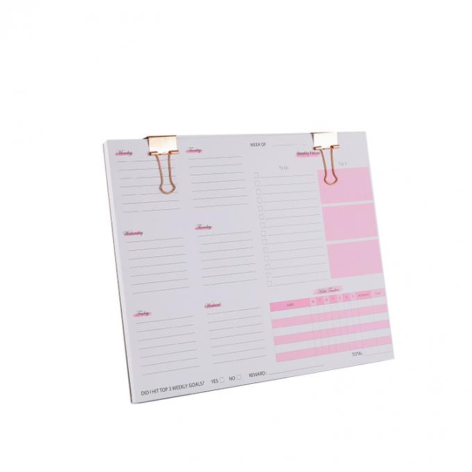 Offsetprinting Op maat gemaakte duurzame zachte papierbinding Weekplanners en notitieboeken 50 bladzijden 0