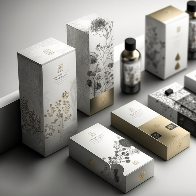 CMYK Pantone-kleur Op maat gedrukte milieuvriendelijke witte karton cosmetische doos Verpakking 9