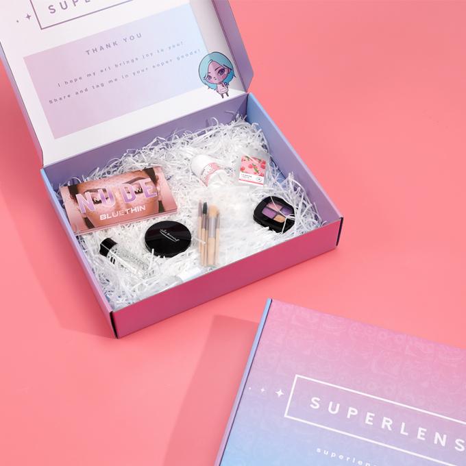 Custom gekleurde dozen logo verpakking karton gedrukt eco kleding cosmetische platte verzending mailer doos 7