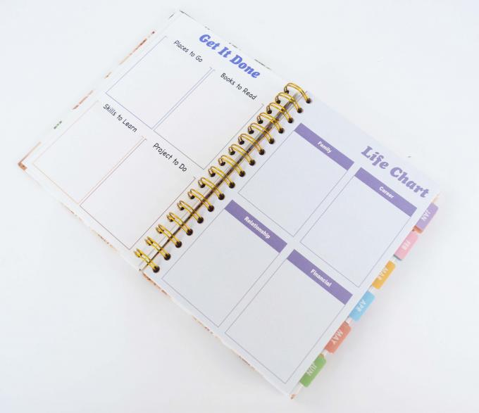 Organisator / Planner A5 Grootte Rozen goud O Draad Spiral gebonden CMYK 2021 Agenda Planner 3
