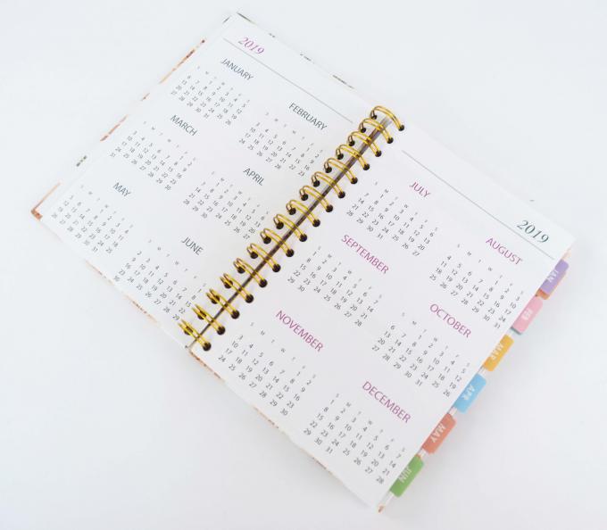 Organisator / Planner A5 Grootte Rozen goud O Draad Spiral gebonden CMYK 2021 Agenda Planner 4