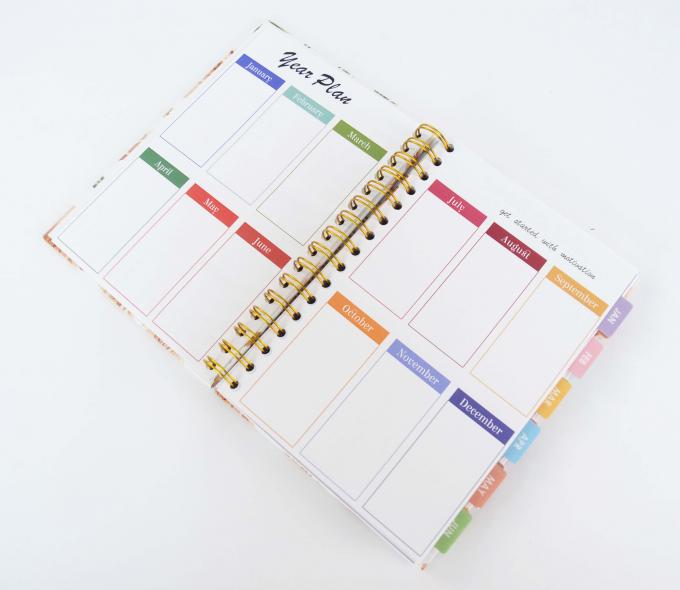 Organisator / Planner A5 Grootte Rozen goud O Draad Spiral gebonden CMYK 2021 Agenda Planner 5