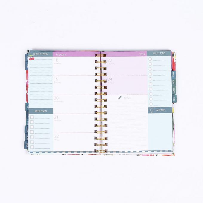 Hardcover CMYK Print School Academische Inspiratieve Week Planner Papier Notitieboek 4