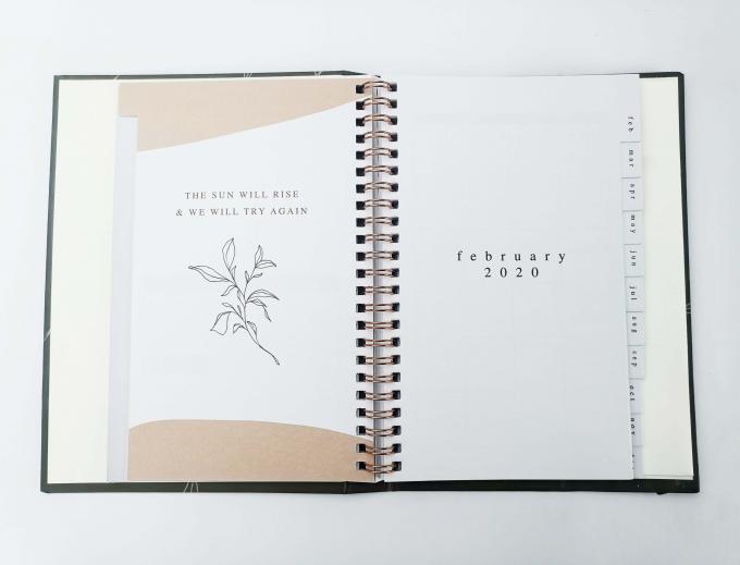 Verberg Spiral Hardcover Notebook Printing Weekplanner Met 80 Bladzijden Innerlijke Pagina's 1