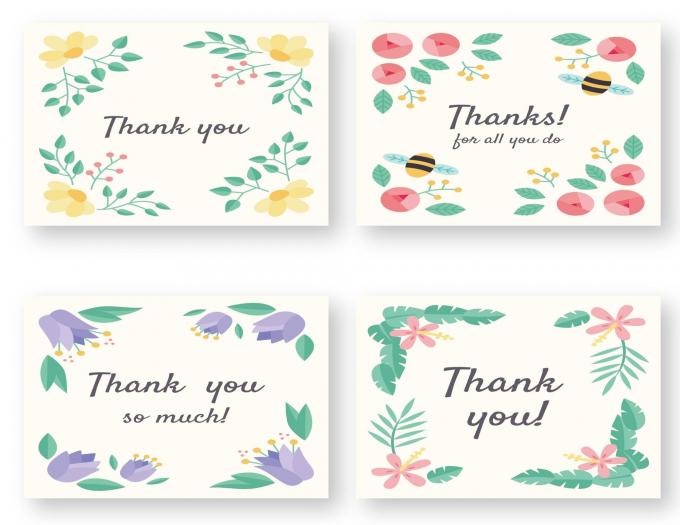 OEM bloemen gedrukt op maat trouwdag dank u kaarten met envelop boek drukdienst 4