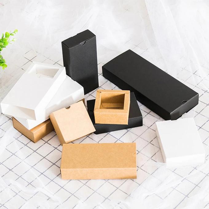 Custom logo recyclebaar zwart kraft cadeau verpakking kartonnen doos voor bruiloft gunst 7