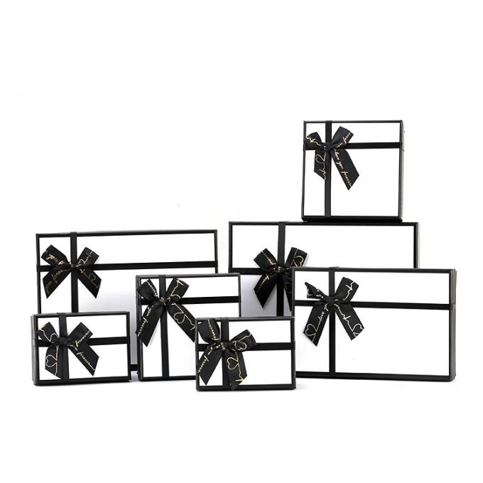 Grote luxe op maat vouwblauwe hoes en basis cadeaubon met lint voor cadeauverpakking 3