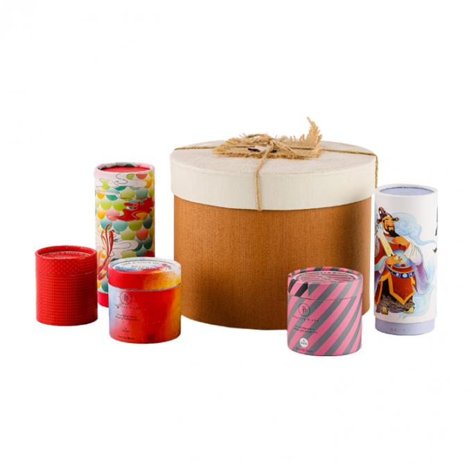 Op maat gemaakte bestelling geaccepteerd Karton ronde papieren buis cadeau doos Verpakking voor mysterieuze cadeaus 1