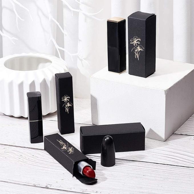 Zwarte lege cosmetica Lipstick Lipgloss Verpakkingsdozen Papier voor Lipstick Tube 5