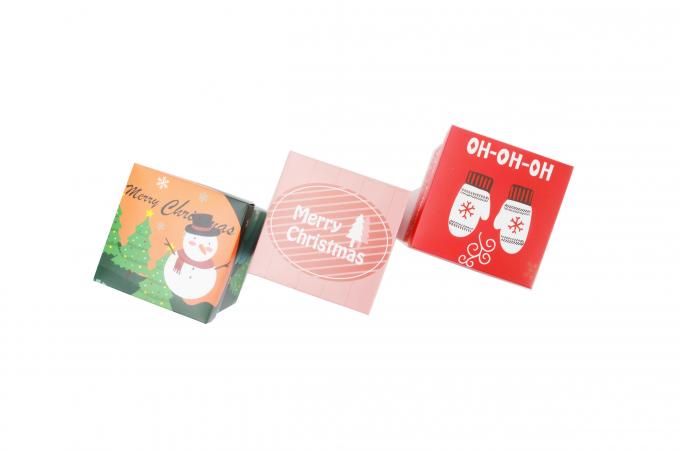 Custom Xmas Santa Snowman gedrukte kleine cadeauverpakking Kerstcadeau snoepdozen met deksel 6