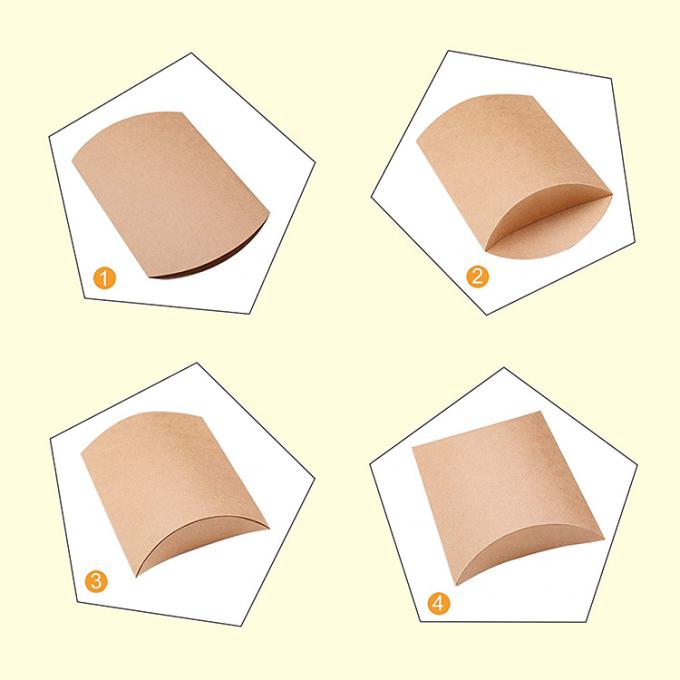 Custom Logo Heavy Duty Kraft Kissen Shape Candy Paper Box voor snoepopslagoplossing 9