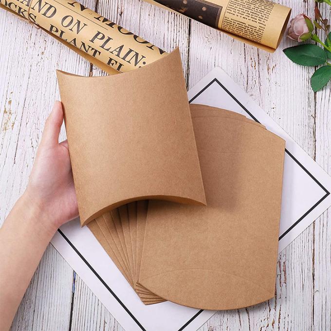 Custom Logo Heavy Duty Kraft Kissen Shape Candy Paper Box voor snoepopslagoplossing 10