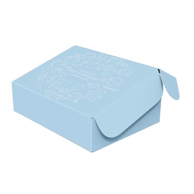 Stickers Duurzaam op maat gedrukt Vliegtuig papier verzenddoos Verpakking Geschenk gegolfde gerecycleerde blauwe mailerdoos 8