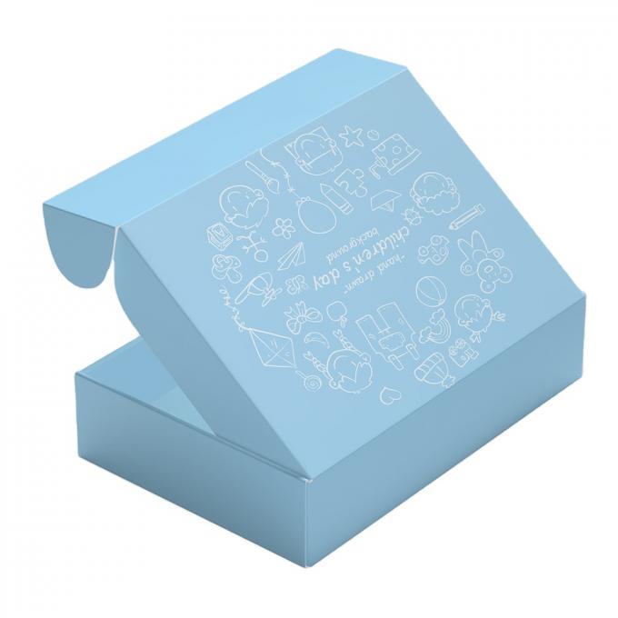 Stickers Duurzaam op maat gedrukt Vliegtuig papier verzenddoos Verpakking Geschenk gegolfde gerecycleerde blauwe mailerdoos 7