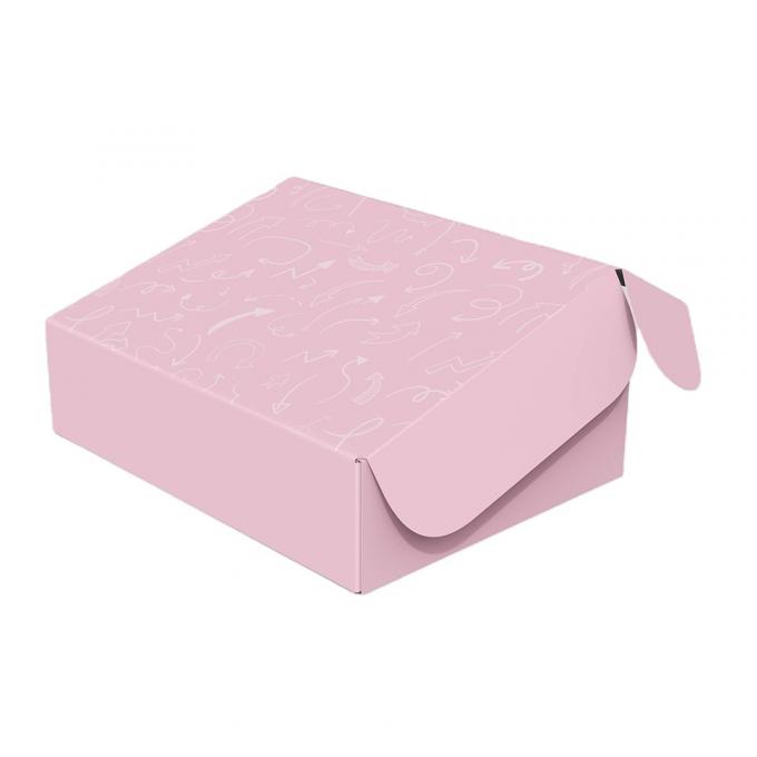 Op maat gemaakte kleding die cut mailer papieren doos gegolfde verpakking roze verzenddozen 7