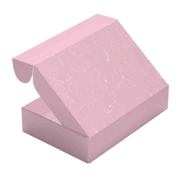 Op maat gemaakte kleding die cut mailer papieren doos gegolfde verpakking roze verzenddozen 8