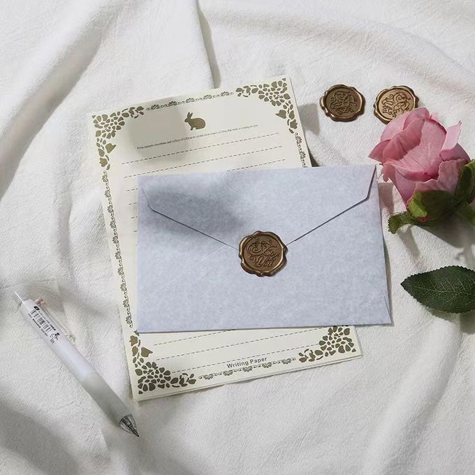 Minimalistische zelfzegel Huwelijksuitnodigings enveloppen Retro-groetekaart enveloppen 3