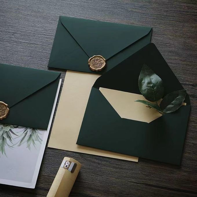 Minimalistische zelfzegel Huwelijksuitnodigings enveloppen Retro-groetekaart enveloppen 2