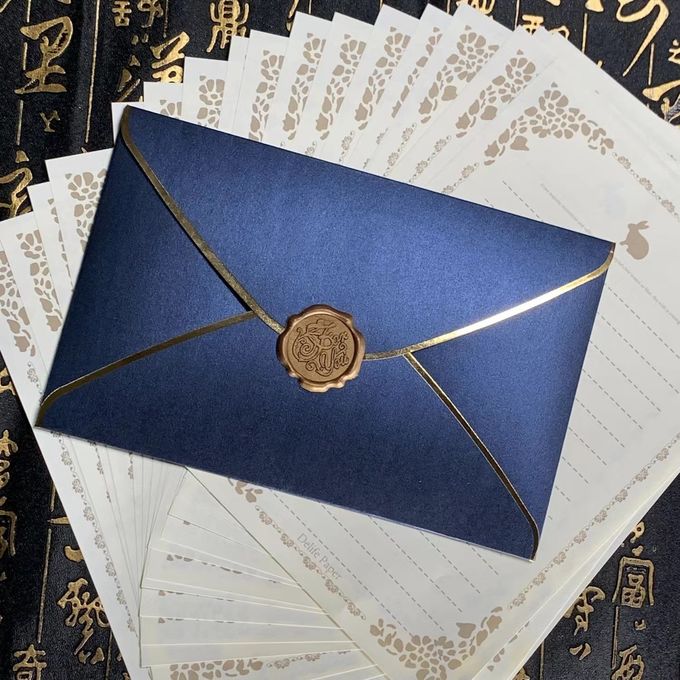Minimalistische zelfzegel Huwelijksuitnodigings enveloppen Retro-groetekaart enveloppen 0