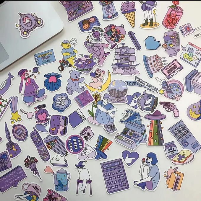 Op maat gedrukte cartoon zelfklevende sticker PVC vinyl die cut waterdichte stickers 0